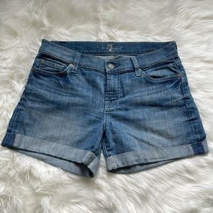 7 For All Man Kind High Rise Denim Shorts Size 26